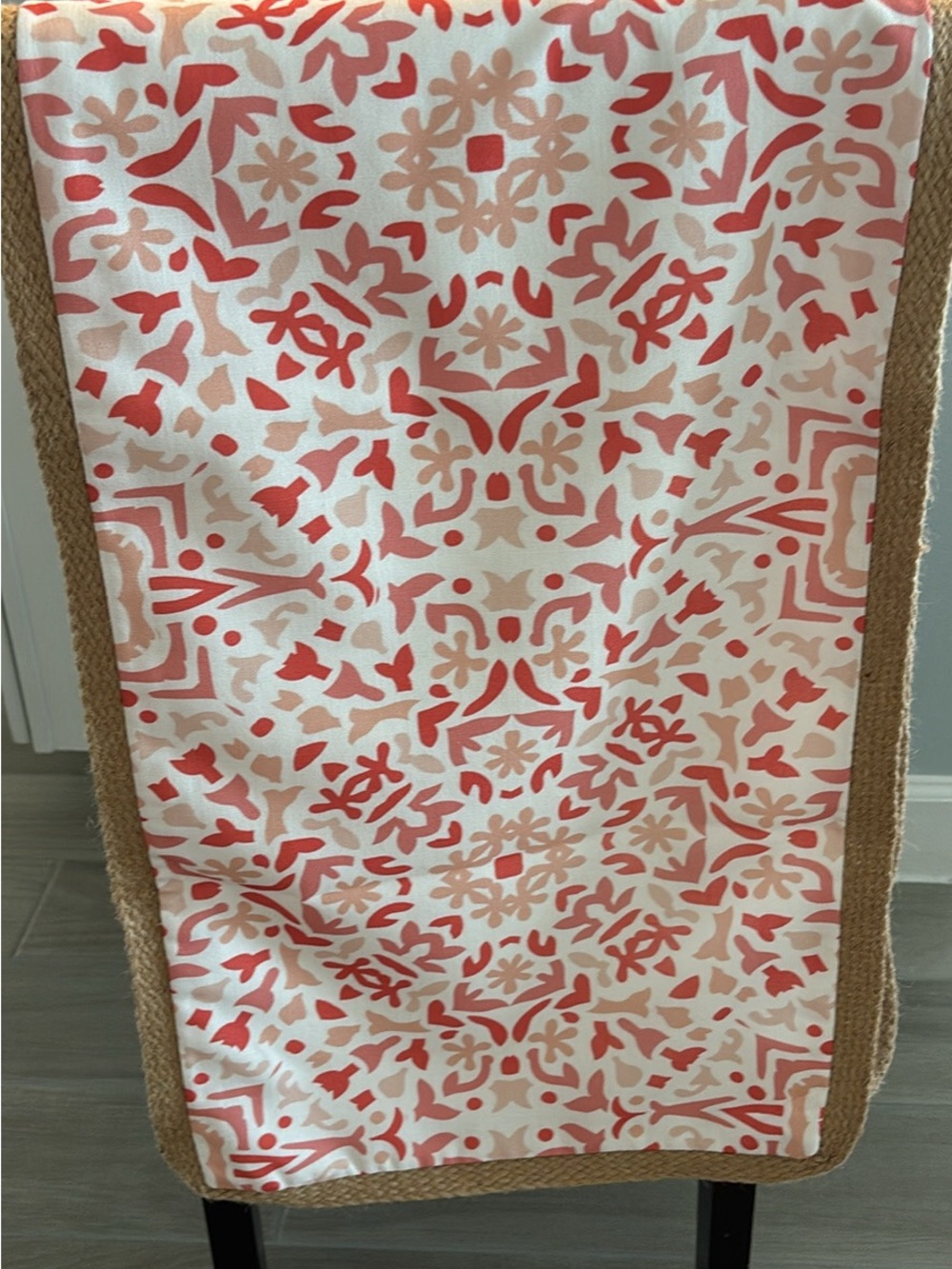 Tablecloth Runner, Coral & White